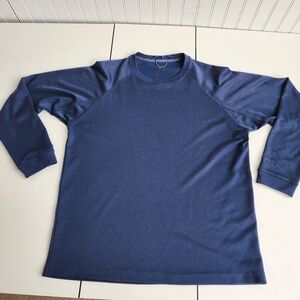 Columbia Men's Shirt Thermal Waffle Crew Long Sleeve Shirt Dark Blue Sz L